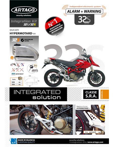 Soporte Artago de Candado de Disco 32/32X para Ducati Hypermotard '09