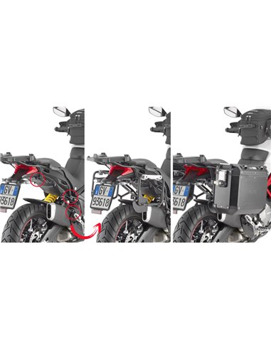 Portamaletas Lateral Givi Fijación Rápida Maletas Trekker Outback para Ducati Multistrada 950S/Enduro 1260 -19