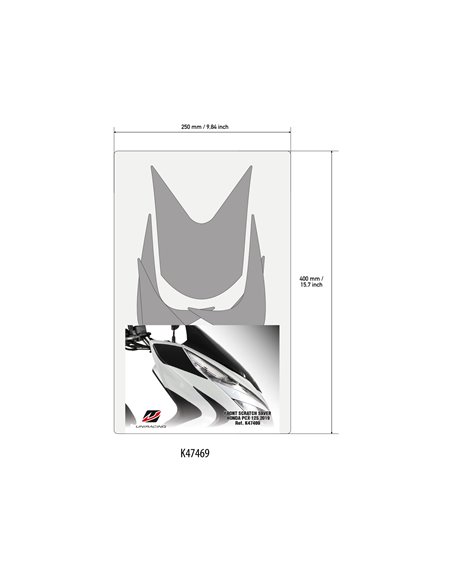 Kit Adhesivos Uniracing Scratch Saber Front para Honda PCX 125 2019