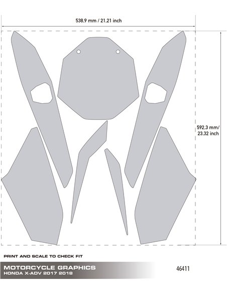 Kit adhesivos Portanumeros Uniracing para  Honda X-ADV 750 (17-20)