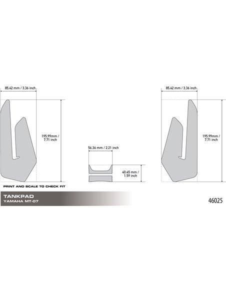 Adhesivo Protector de Depósito Uniracing para Yamaha MT-07 (14-17)