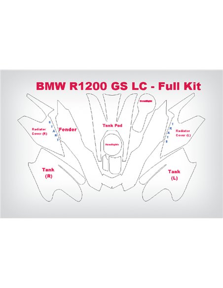 Set completo de protección de pintura Venture Shield  para BMW R 1200 GS LC (2013 - 2016)