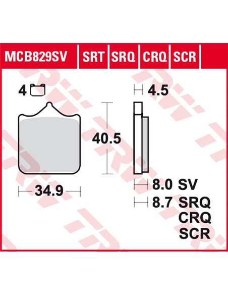 Pastillas de Freno Delanteras TRW  Sinter Road & Track MCB829SV para BMW S1000R y RR