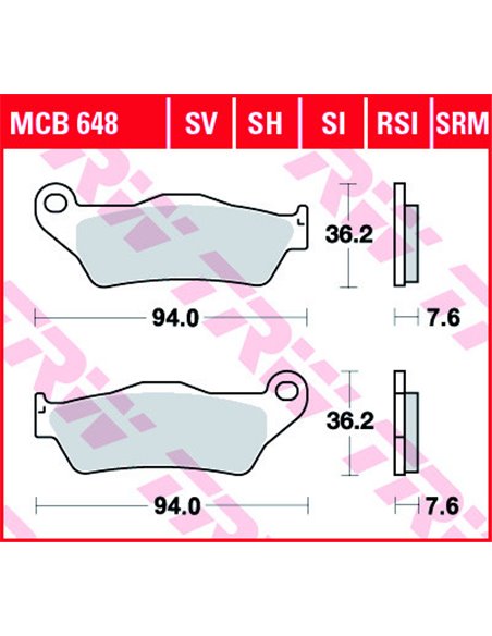 Pastillas de Freno Orgánicas TRW  MCB648 para BMW R nine T