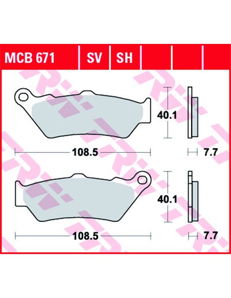 Pastillas de Freno Orgánicas TRW  MCB671 para BMW K1600 y R1200GS LC