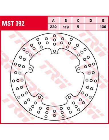 Disco de Freno Trasero TRW MST392 Standard para BMW S1000R/RR/XR