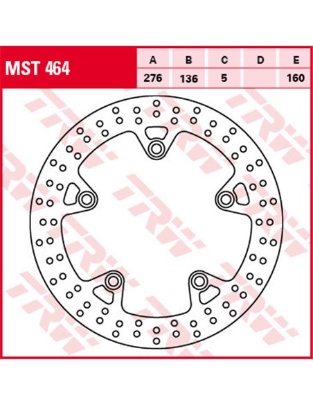 Disco de Freno Trasero TRW MST464 Standard para BMW R1200/1250