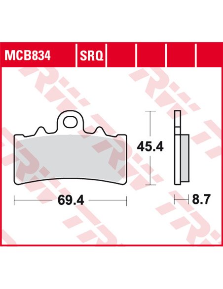 Pastillas de Freno Sinterizadas TRW Sinter Street MCB834SV para C400 y G310