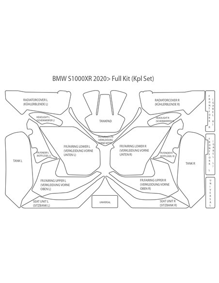 Set Completo de Protección de Pintura "VENTURESHIELD" para BMW S 1000 XR (2020-)
